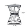 CAVINAS Modern Hourglass Patio Side Table with Open Cage Design, Powder-coated Iron Frame Outdoor Accent Tables, Modern Outdoor End Table for Patio - 4 of 4
