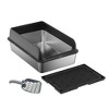 GustoWave Metal Cat Litter Box with Lid, Extra Large Litter Pan with High Sides, Include Double Layer Litter Mat and Scoop - 3 of 4