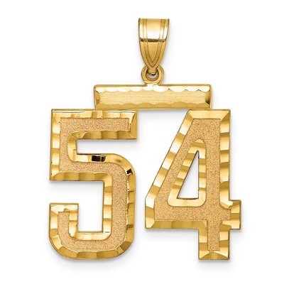 Black Bow Jewelry 14k Yellow Gold, Varsity Collection, Large D/C Pendant Number 54