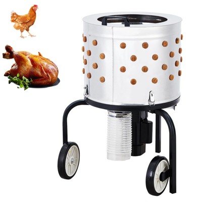 Chicken Plucker Machine  - Stainless Steel Poultry Plucker with 106 Soft Fingers, 20 Inch Drum,  Transport Wheels