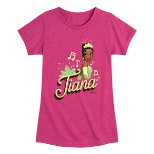 Girls' - Disney Princess - Tiana Headshot Fitted Short Sleeve Graphic T-Shirt - 1 of 4