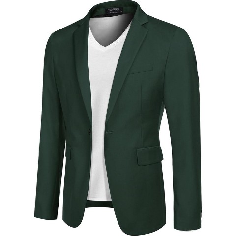 Мужские куртки COOFANDY Mens Sport Coat Casual Blazer One Button Business Suit Jacket Green M
