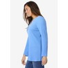 Woman Within Plus Size Embroidered Thermal Henley Tee - 4 of 4