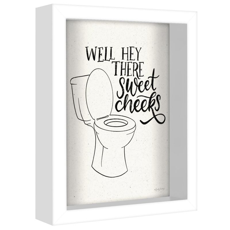 Americanflat Minimalist Motivational Well Hey There Sweet Cheeks' By Wild Apple Shadow Box Framed Wall Art Home Decor, 3 of 9