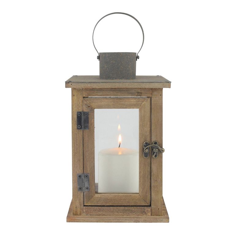 Stonebriar Rustic Wooden Candle Holder Lantern - CKK Home Decor, 5 of 10