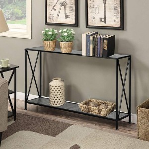 KTMBDW 2 Layers Narrow Console Table for Living Room Entryway Bedroom, Black - 1 of 4