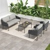 4 PCS Outdoor Patio Furniture Set, Loveseat and Chairs with Rope Woven Back, Iron Frame Chairs with Polyester Cushion-Coolbibila - 2 of 4