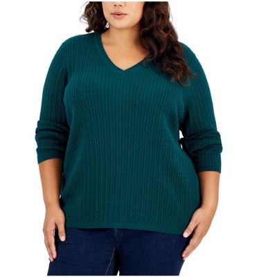 Tommy Hilfiger Womens Cable-Knit Knit Sweater