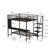 KWPZQEB Full Size Metal Bunk Bed with LED Light, Bunk Bed with Built-in Desk, Safety Guardrails & Ladder, Easy Assembly, No Box Spring Needed - 2 of 4