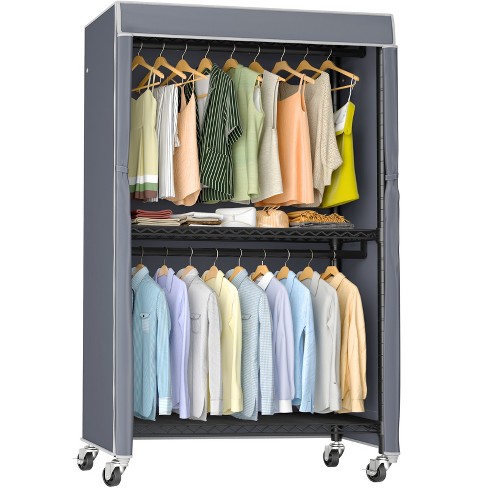 Vipek V12c Heavy Duty Rolling Garment Rack With Cover Clothing