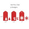 Wrapables Christmas Holiday Gift Tags/Kraft Hang Tags with Laser Cut Design for Gift-Wrapping, DIY, Arts & Crafts (100pcs), Red Scalloped - 2 of 4