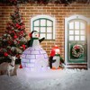 HOMCOM 5 ft Lighted Christmas Inflatable Penguins with a Scarf and Igloo, LED Outdoor Holiday Yard Decoration - 3 of 4