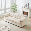 Racxily 99.2" Chenille Modern Comfort Deep Seat Sofa, Upholstered Fluffy Cloud Sofa Suitable for living rooms, bedrooms, offices and apartments - 3 of 4