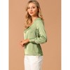 Allegra K Women's Elegant Satin Long Sleeve Office Work Blouses - 4 of 4