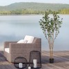 NAYSAYE Planter Faux Black Olive Tree Artificial Indoor Tree with Natural Trunk for Indoor Outdoor Garden, Green, 23.6"*23.6"*63" - 4 of 4