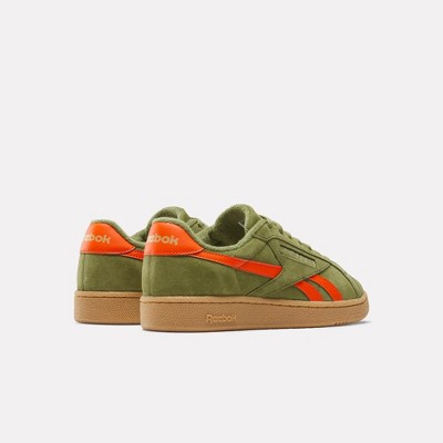 Reebok Club C Grounds UK Shoes Size M 8 / W 9.5 Deep Olive/Pump Orange/Gum — фото 3