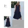 Coolmee Summer Casual Midi Dresses for Women Sleeveless V-Neck Button Front Swing Tank Sundress - 2 of 4