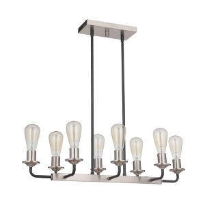 Craftmade Lighting Randolph 8 - Light Island Pendant Light in  Flat Black/Brushed Polished Nickel - 1 of 2