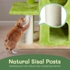 33" Cat Tree Cat Tower for Indoor Cats, Cat Activity Center Play House with Large Padded Perch, Hammock Scratching Posts & Dangling Ball Green - 3 of 4