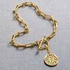 Ross-Simons 18kt Gold Over Sterling Paper Clip Link Toggle Bracelet With Removable "T and T Twin Talk" Logo Charm - 3 of 4