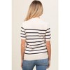 PinkBlush Navy Blue Striped Knit Maternity Short Sleeve Top - 4 of 4