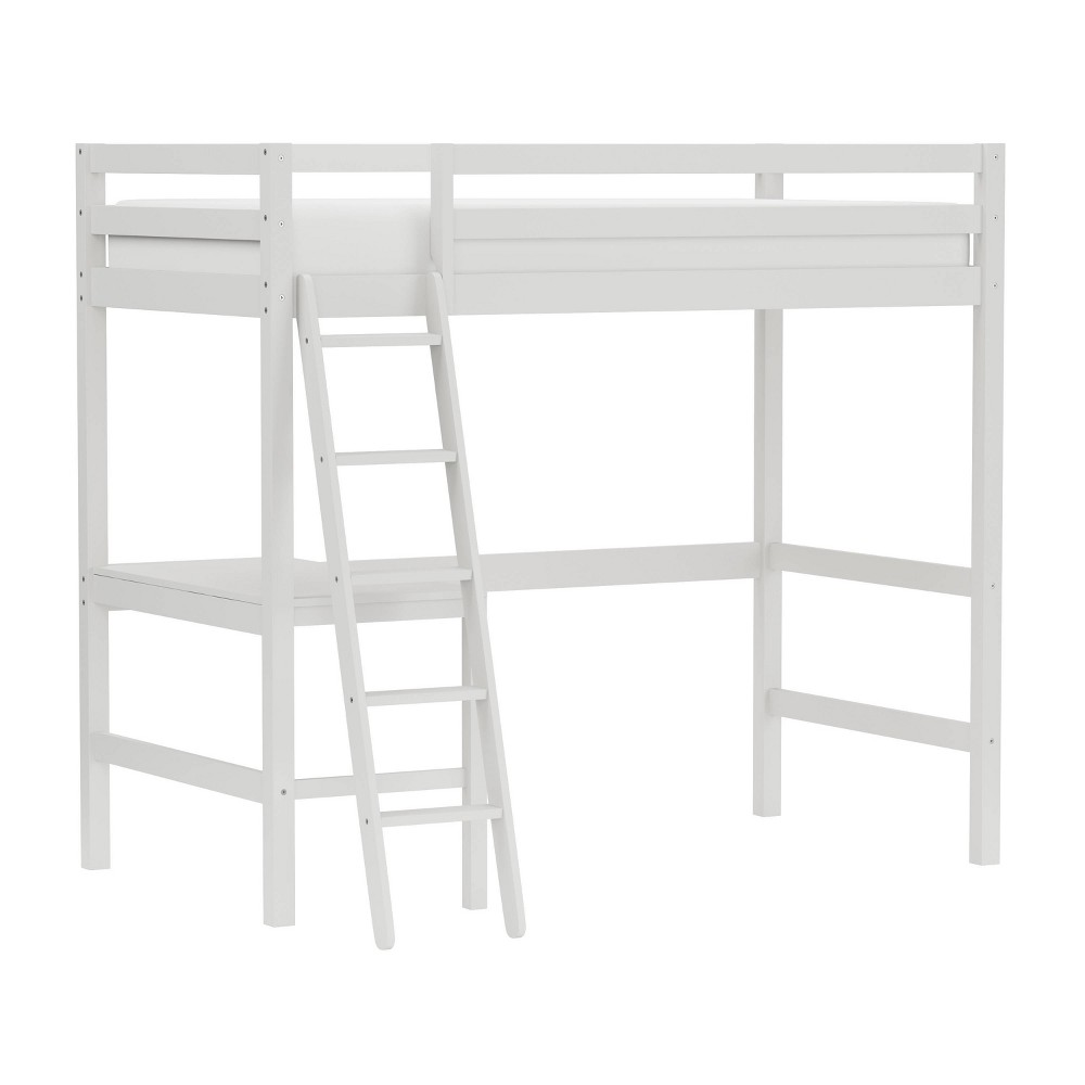 Photos - Bed Frame Kids' Twin Caspian Study Loft White - Hillsdale Furniture