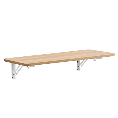 Vynxaria Folding Tables - 31.5-Inch-Wall-Mounted Foldable Table for Small Spaces, Natural