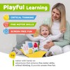 deMoca - Quiet Book for Toddlers - Montessori Basic Skills Activity - Soft Travel Toy & Educational Busy Book (Yellow) - 4 of 4