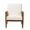 Stratton Boucle Fabric and Wood Armchair White/Walnut Brown - Baxton Studio - 3 of 4
