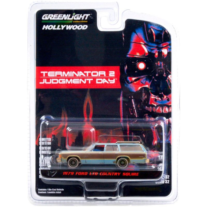1979 Ford LTD Country Squire Light Blue (Weathered) "Terminator 2: Judgment Day" 1991 Movie 1/64 Diecast Model Car by Greenlight, 3 of 4