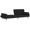 vidaXL Modern Velvet Sofa Bed with Cushions; Black; Functional and Comfy with Easy Transformation; Foam Filling - 4 of 4