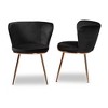 2pc Farah Velvet Fabric Upholstered Metal Dining Chair Set - Baxton Studio - image 3 of 4