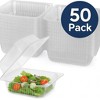 Clear Plastic Hinged Take-Out Containers  Clamshell Food Containers- Takeout Tray with Secure Lid Closure - 3 of 4