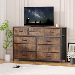 Jojoka 10 Drawer Dresser TV Stand with Non-Woven Organizer, Small TV/Media Stand with Metal Frame - 1 of 4