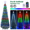 Yescom 6Ft Christmas Tree Prelit Artificial with Star Topper Top for Indoor/Outdoor Holiday Party Home Decoration Green - 3 of 4