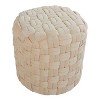 Sapphtopaz Modern Braided Ottoman with Velvet Upholstered Versatile Pouf Small Foot Stool Foam Shoe Bench for Living Room, Entryway - 3 of 4