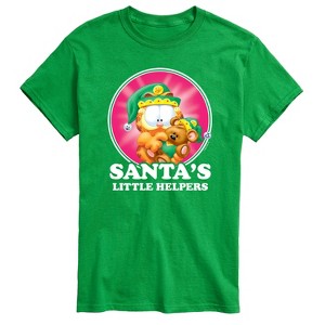 Men's - Garfield - Santas Little Helpers Christmas Short Sleeve Graphic T-Shirt - 1 of 4