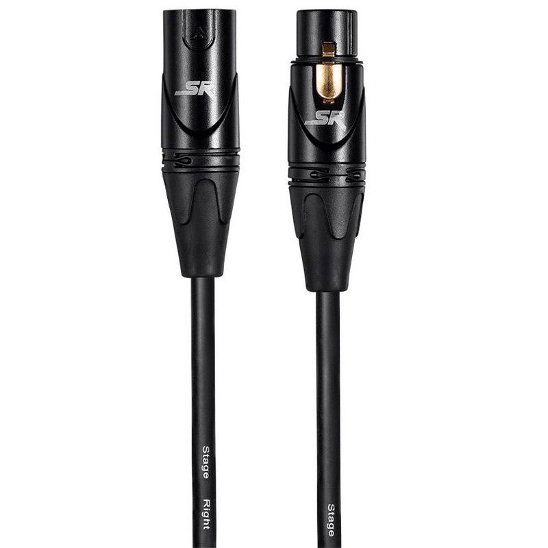 Monoprice Starquad XLR Microphone Cable - 1.5 Feet - Black | XLR-M to XLR-F, 24AWG, Optimized for Analog Audio - Gold Contacts - Stage Right Series, 2 of 7