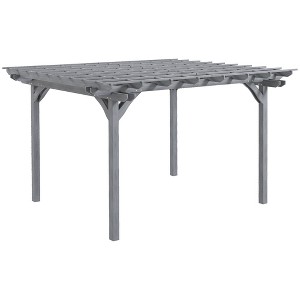 12' x 10' Wooden Pergola, Outdoor Grape Gazebo for Garden, Patio, Deck - 1 of 4