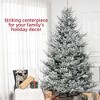 9 FT Artificial Christmas Tree, Flocked Hinged Xmas Tree with 1939 Tips, Steel Base, Auto Open - 4 of 4