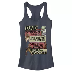 Junior's Star Wars Dad You are Strong Inventive Clever Gentle  Racerback Tank Top - Indigo - Small