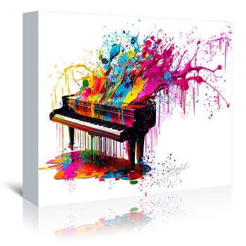 Americanflat Modern Wall Art Room Decor - Colorful Watercolor Piano Ii by OLena Art