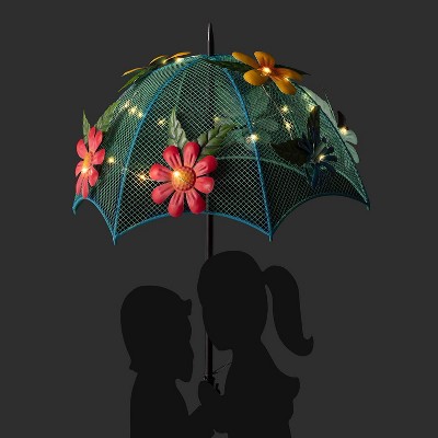 Solar Powered Multicolor Metal Girl and Boy Silhouette Statue