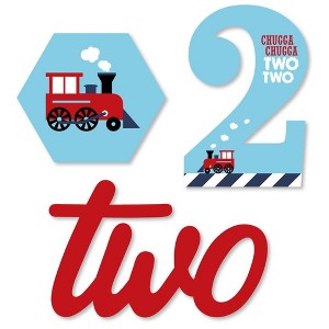 Big Dot of Happiness 2nd Birthday Railroad Party Crossing - DIY Shaped Steam Train Second Birthday Party Cut-Outs - 24 Count - 1 of 4