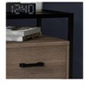 Brown One Size   Modern Light Gray Nightstand With Drawer, 3-Tier Storage, And Glass Top - Stylish Bedside Table For Bedroom Or Dorm Room - Easy Ass - 2 of 4