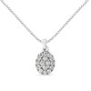 Haus of Brilliance Silver 1 1/2 Cttw Diamond Oval Cluster Pendant Necklace - 18" - 3 of 4