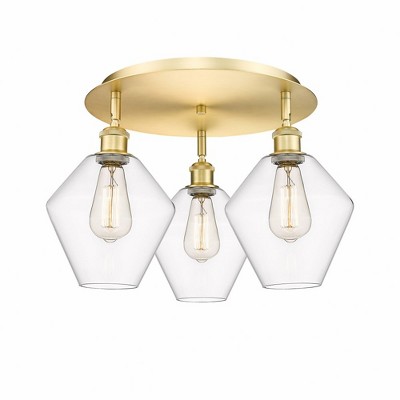 Cindyrella - 3 Light Flush Mount In Industrial Style-11 Inches Tall and 19.75 Inches Wide