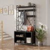 Coucheta  Hall Tree with Bench and Storage, 3-In-1 Entryway Coat Rack & Shoe Bench Organizer for Hallway, Mudroom, Bedroom, Coat Tree Freestanding - 2 of 4