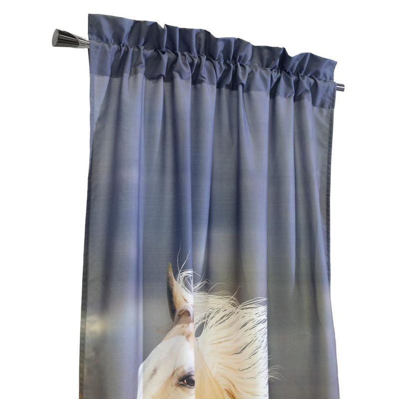 Habitat Photo Real Horses Light Filtering Printed Drapes Displaying Pole Top Curtain Panel Pair Each 37" x 84" Multicolor, 3 of 6