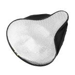 Unique Bargains Bike Bicycle Saddle Seat Cover Comfort Pad Padded Soft Checkered Silver Tone White